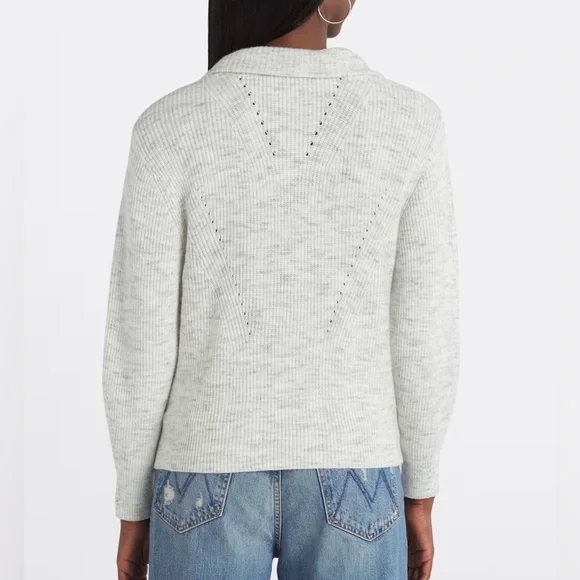 Quarter Zip Pointelle Sweater - Picture 2 of 9